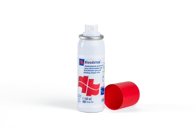 
            Bloodstop, bloedstelpende spray met Alginate en Calendula
    