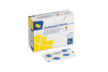 
            Hydroskin Honey, waterdichte hydrogelpleister met medical grade honey
    
