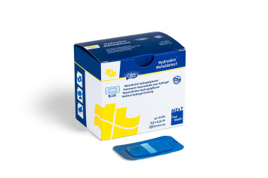 
            Hydroskin Metaldetect, pansement imperméable bleu avec compresse Hydrogel
    