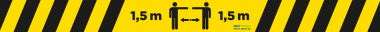 Vloersticker Covid-19 afstand 1,5m (800x70mm) (6st)